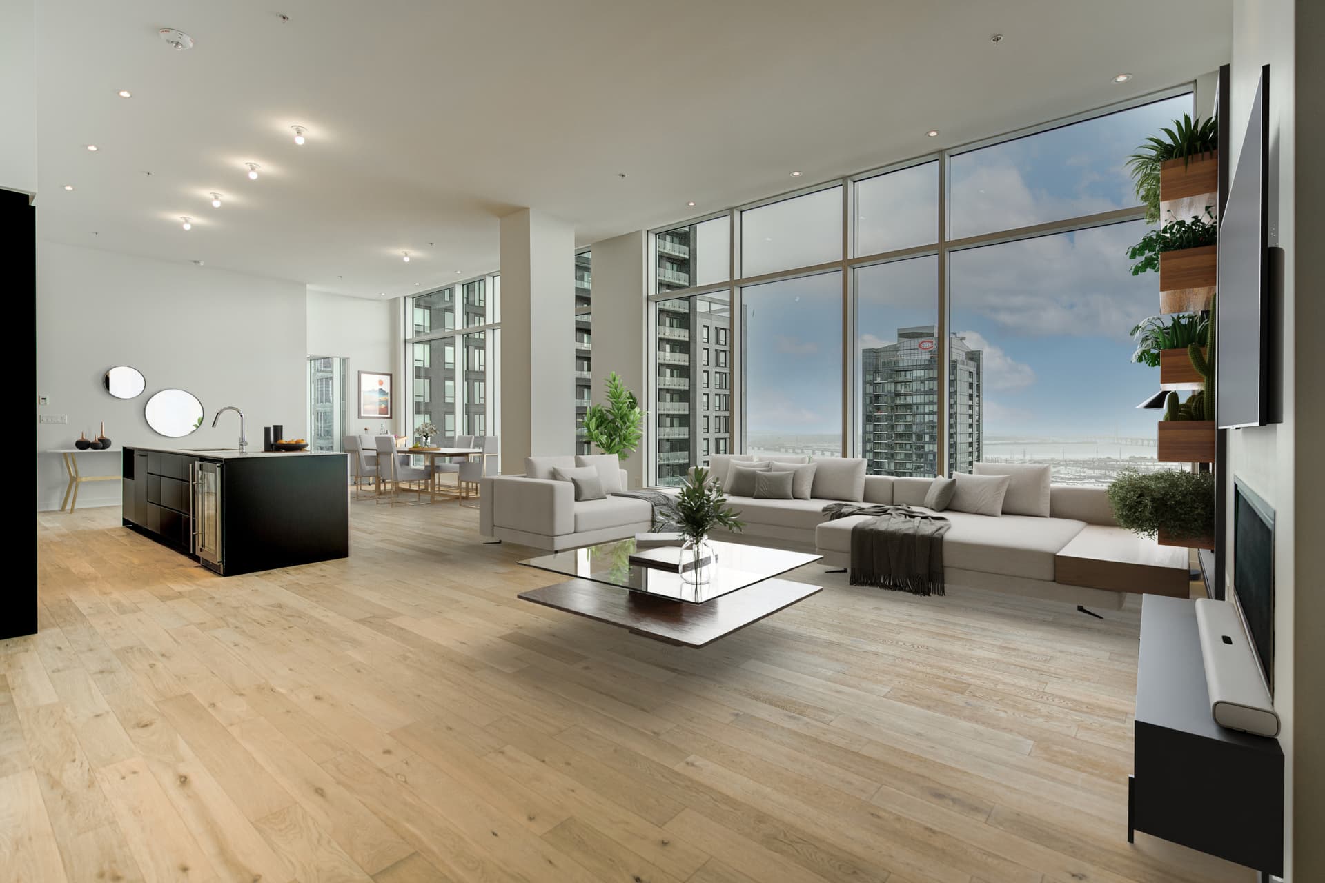 Penthouse with terrace and panoramic view of downtown Montreal